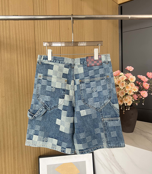 ルイヴィトン チェック柄デニムショーツ