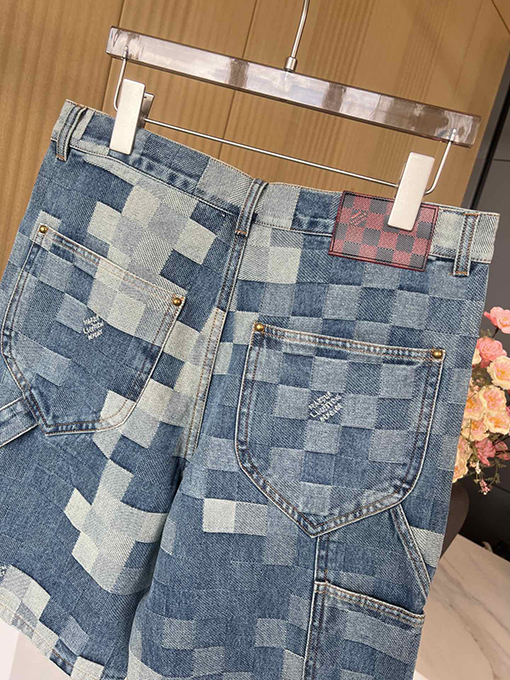 ルイヴィトン チェック柄デニムショーツ