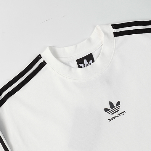 Balenciaga X Adidas スーパーコピー コラボレーションロゴプリント長袖シャツ