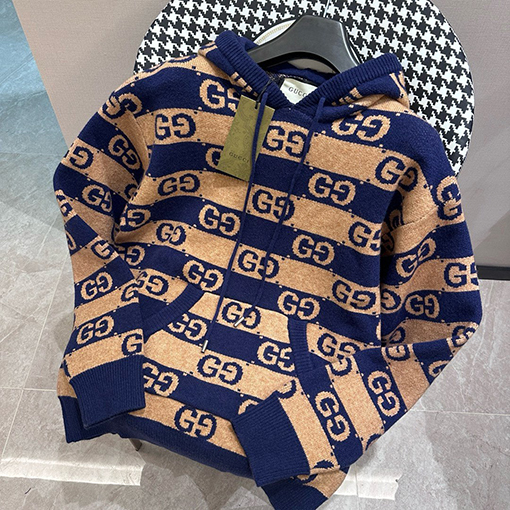グッチピー  パッチワークロゴジャカードパーカー