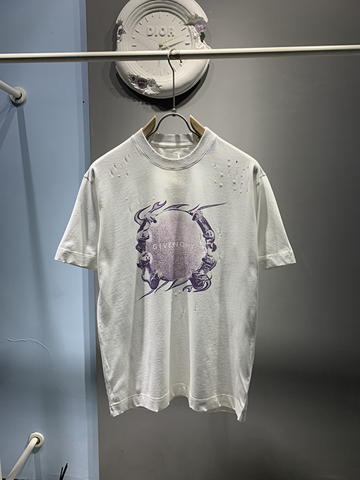 ジバンシイ 新しいリングファッションプリント擦り切れたTシャツ