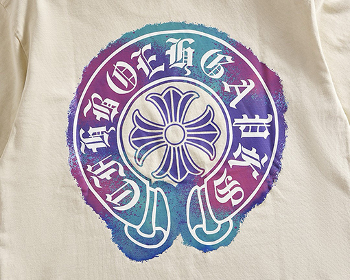 クロムハーツコピー 螺纹リブネックのショートスリーブTシャツ