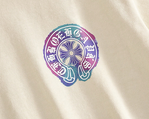 クロムハーツコピー 螺纹リブネックのショートスリーブTシャツ