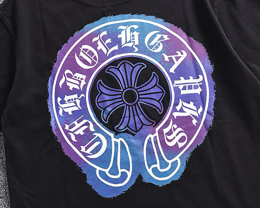 クロムハーツコピー 螺纹リブネックのショートスリーブTシャツ