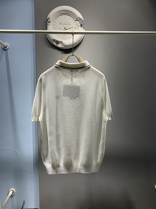 プラダ ファッションシルクコットンブレンドメッシュポロシャツ