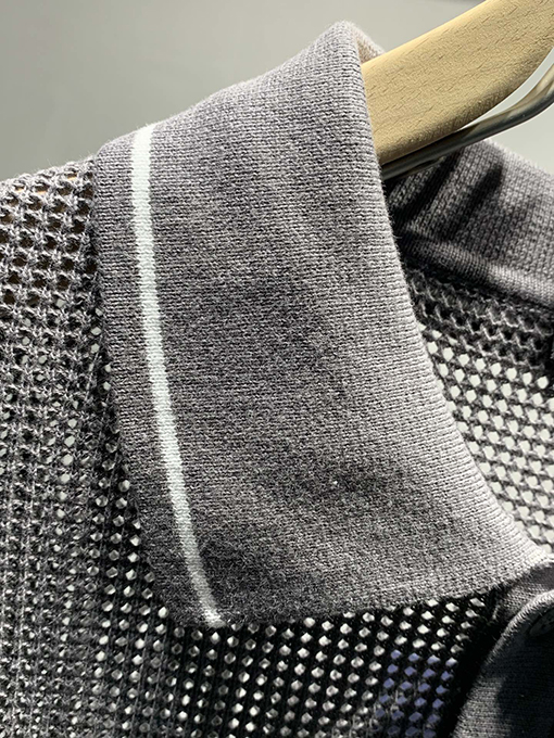 プラダ ファッションシルクコットンブレンドメッシュポロシャツ