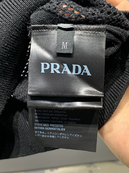 プラダ ファッションシルクコットンブレンドメッシュポロシャツ