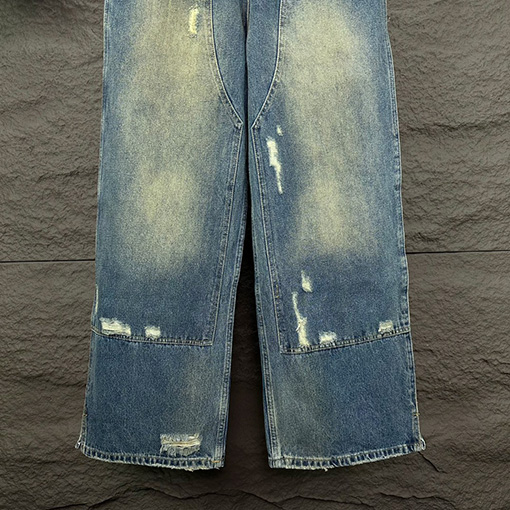 ジバンシイコピー 磨破 カップル向け水洗ワイドデニムパンツ