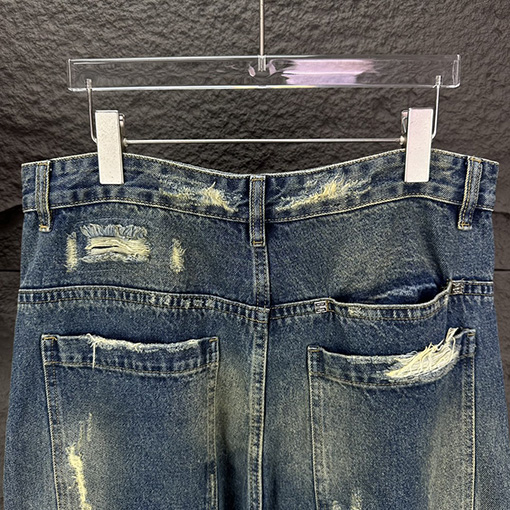 ジバンシイコピー 磨破 カップル向け水洗ワイドデニムパンツ