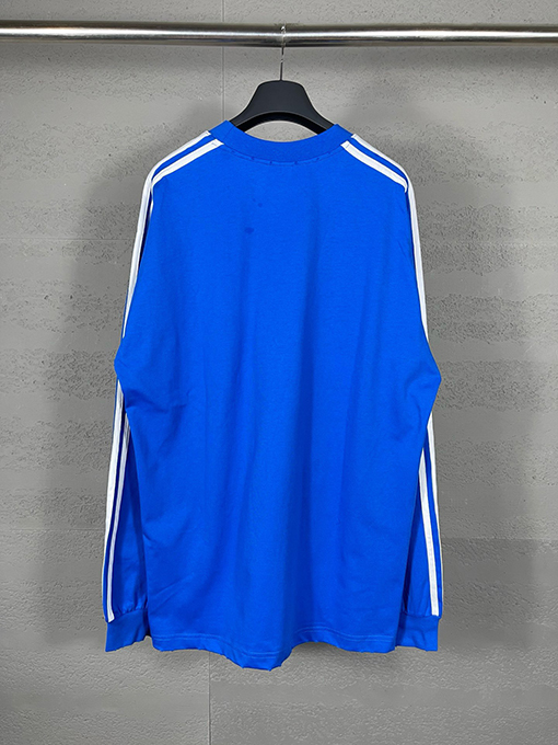 Balenciaga X Adidas クローバー3ストライプロゴプリント長袖シャツ