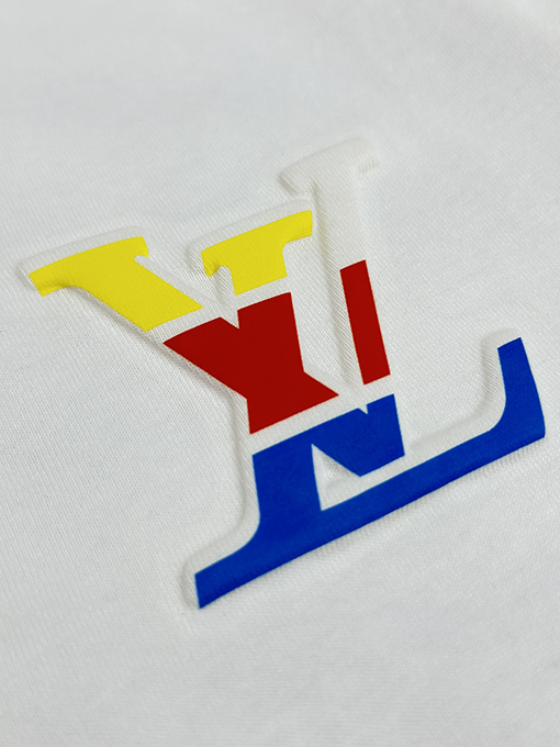 ルイヴィトンスーパーコピー  エンボス刺繍カラー半袖Tシャツ