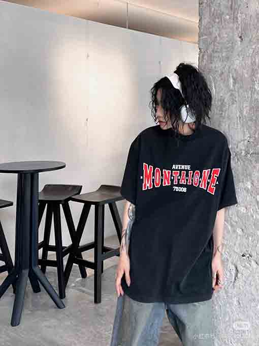 バレンシアガコピー 新しい古いウォッシュレトロ半袖Tシャツ