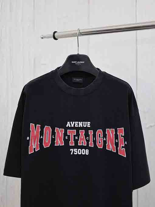バレンシアガコピー 新しい古いウォッシュレトロ半袖Tシャツ