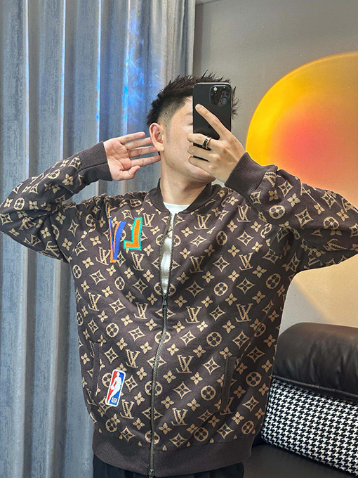 ルイヴィトン 新しい色のジャカードジッパーセーターコート