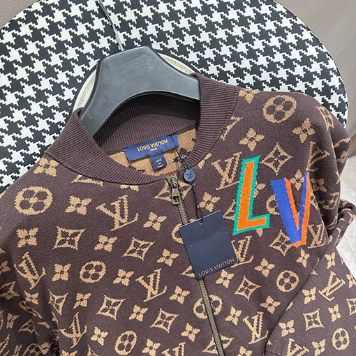 ルイヴィトン 新しい色のジャカードジッパーセーターコート