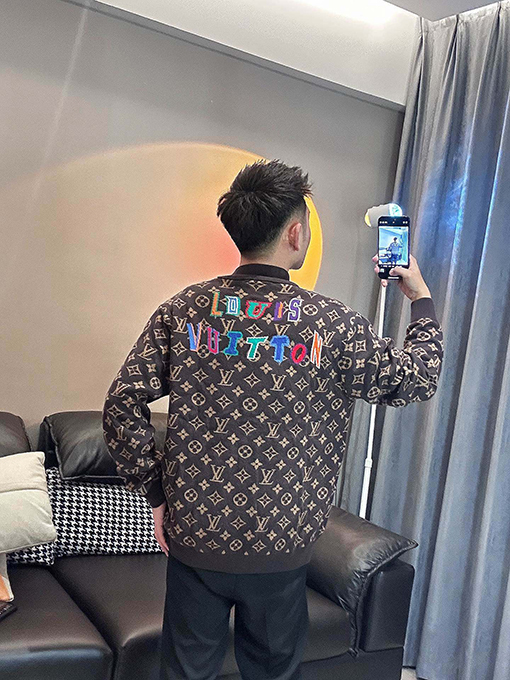 ルイヴィトン 新しい色のジャカードジッパーセーターコート