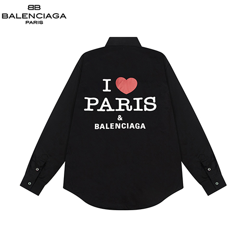 バレンシアガスーパーコピー parisハートロゴプリント長袖シャツ