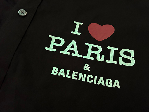 バレンシアガスーパーコピー parisハートロゴプリント長袖シャツ