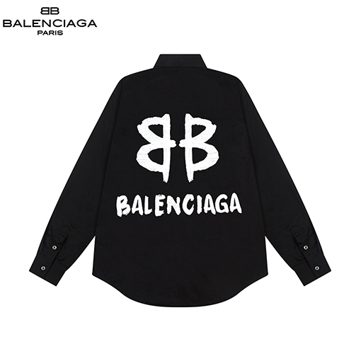 バレンシアガコピー ダブルBロゴプリント長袖シャツ