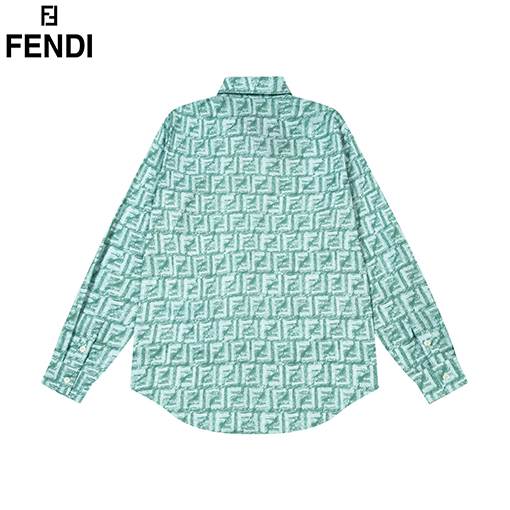 フェンディ クラシックフルプリントダブルFデジタルロゴ長袖シャツ