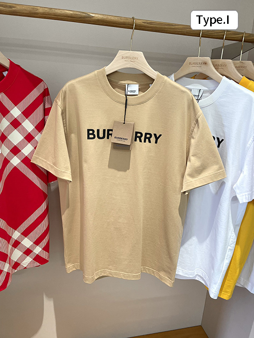 バーバリーコピー 新しい サイトプリント文字半袖Tシャツ