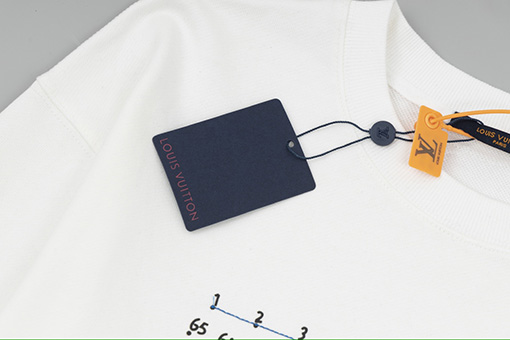 ルイヴィトン  アルファベットライン刺繍プリントクルーネックパーカー