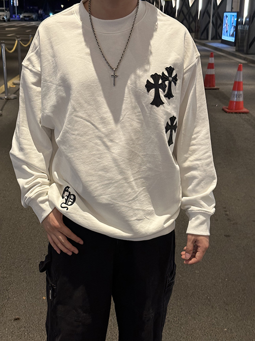 クロムハーツ 新しいベーシックなラウンドネックパーカー