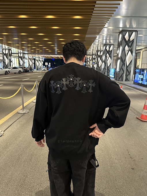 クロムハーツ 新しいベーシックなラウンドネックパーカー