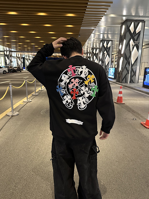 クロムハーツコピー カラープリントクルーネックパーカー