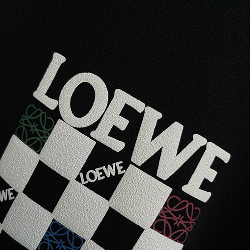 ロエベスーパーコピー 発泡プリントロゴクルーネックパーカー