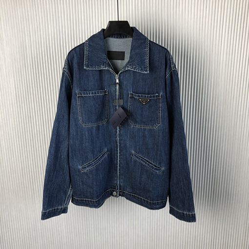 プラダ 新しいメタルロゴポケットデニムジャケット