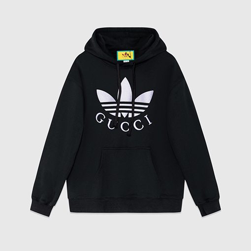 Adidas X Gucci 新しいカウンター刺繍二股フード付きパーカー