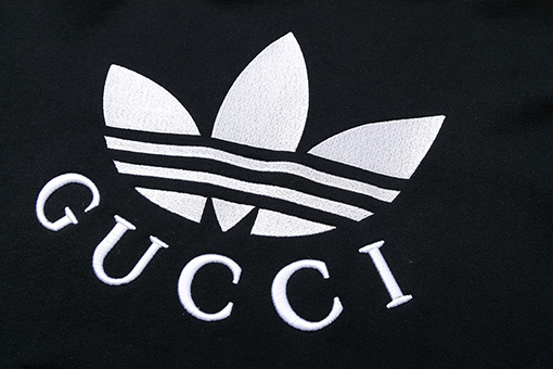 Adidas X Gucci 新しいカウンター刺繍二股フード付きパーカー