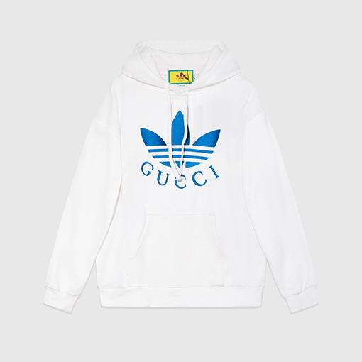 Adidas X Gucci 新しいカウンター刺繍二股フード付きパーカー