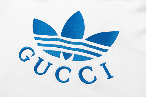 Adidas X Gucci 新しいカウンター刺繍二股フード付きパーカー