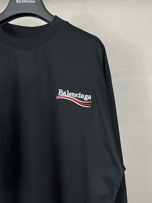 バレンシアガスーパーコピー コーラ刺繍長袖Tシャツ