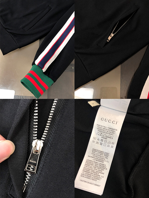 グッチコピー クラシックアルファベットロゴ長袖ジッパージャケット