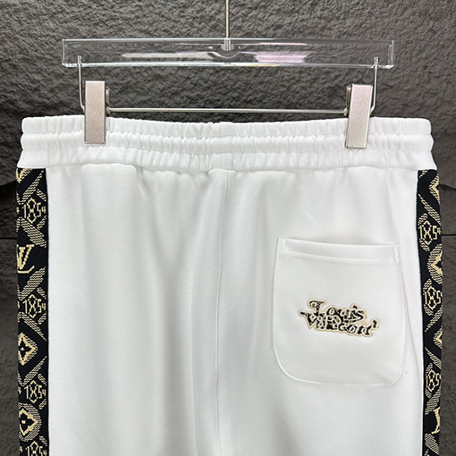 ルイヴィトンコピー 新しい刺繍文字リボンロゴカップルパンツ
