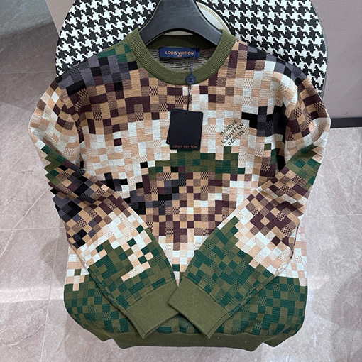 ルイヴィトン カモフラージュモザイクコットンニット