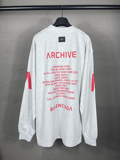 バレンシアガ  Archive コラボレーションクラックプリントウォッシュ長袖シャツ