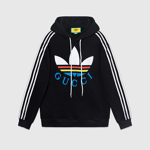 Gucci X Adidas デジタル直噴コラボフード付きスウェットシャツ