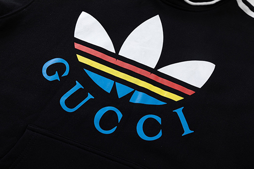 Gucci X Adidas デジタル直噴コラボフード付きスウェットシャツ