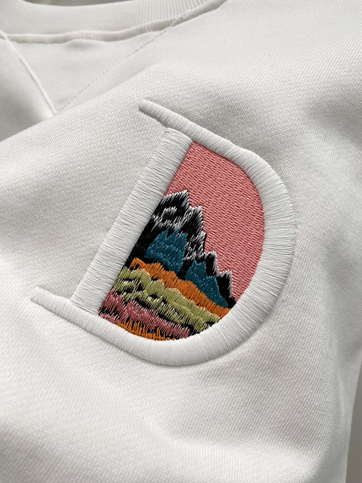 ディオール  風景アルファベットロゴ刺繍ロゴクルーネックパーカー