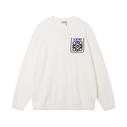 ロエベコピー ポケットパッチワーククルーネックニット