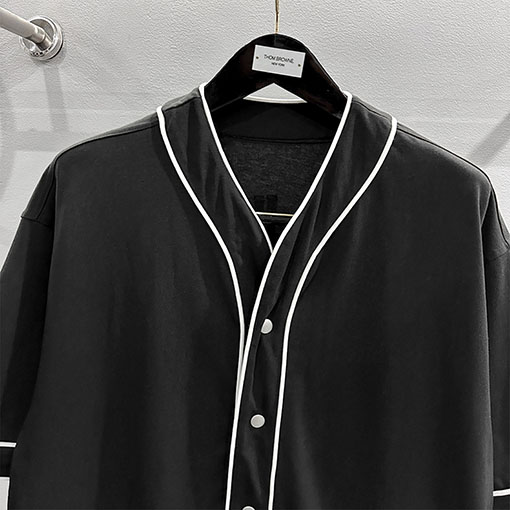 リックオウエンスコピー レディース パッチワークVネックボタン半袖ニットシャツ