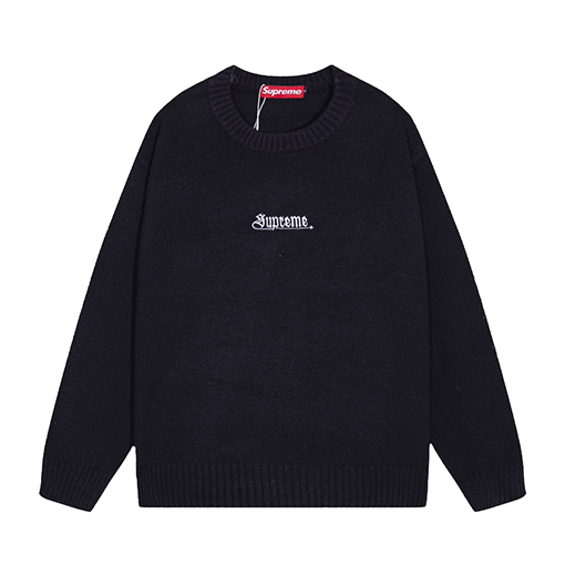 シュプリーム 新しい刺繍文字ロゴクルーネックウールニットセーター