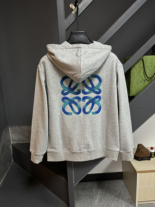 ロエベ グラフィティライン刺繍フード付きジッパーパーカー