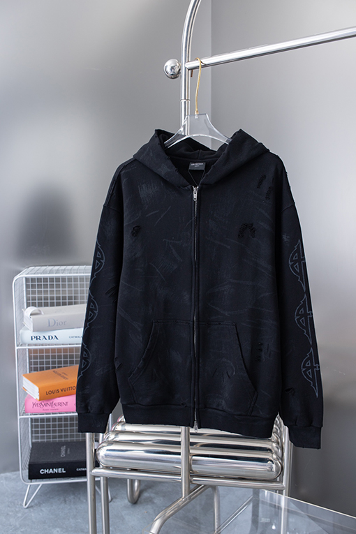 バレンシアガ OVERSIZED フロントタワーカーディガンジッパーパーカー