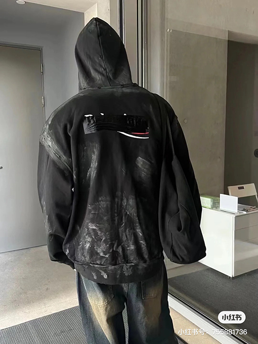バレンシアガ OVERSIZED コーラ染めカーディガンジッパーパーカー