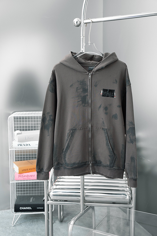 バレンシアガ OVERSIZED コーラ染めカーディガンジッパーパーカー